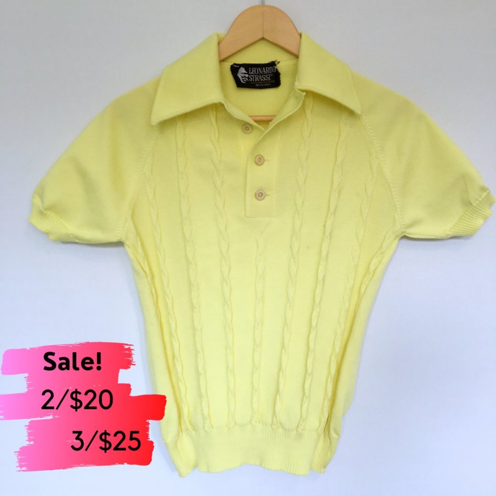📌SALE📌Vintage Bright Yellow Collared Top